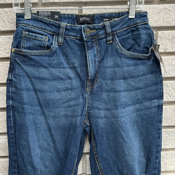 Buffalo David Bitton Brooke High Rise Slim Straight Distressed Jeans Size 27 - Picture 2 of 9